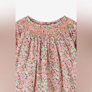 Bonpoint hand-smocked liberty blouse floral long sleeve girls small Cottagecore